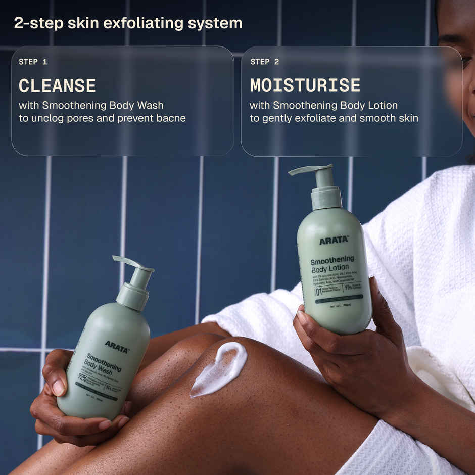 Arata Smoothening Body Lotion | Reduces Bumps & KP | Glycolic, Lactic & Salicylic Acid