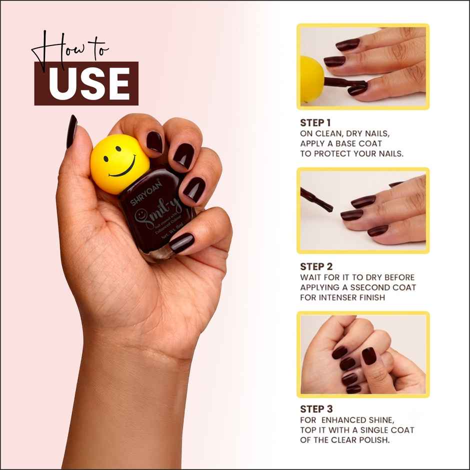 Shryoan Smily Nail Enamel with Enhanced Colour | Chocolate