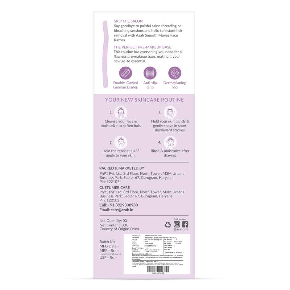 Azah Dermaplaning Reusable Face Razor for Women