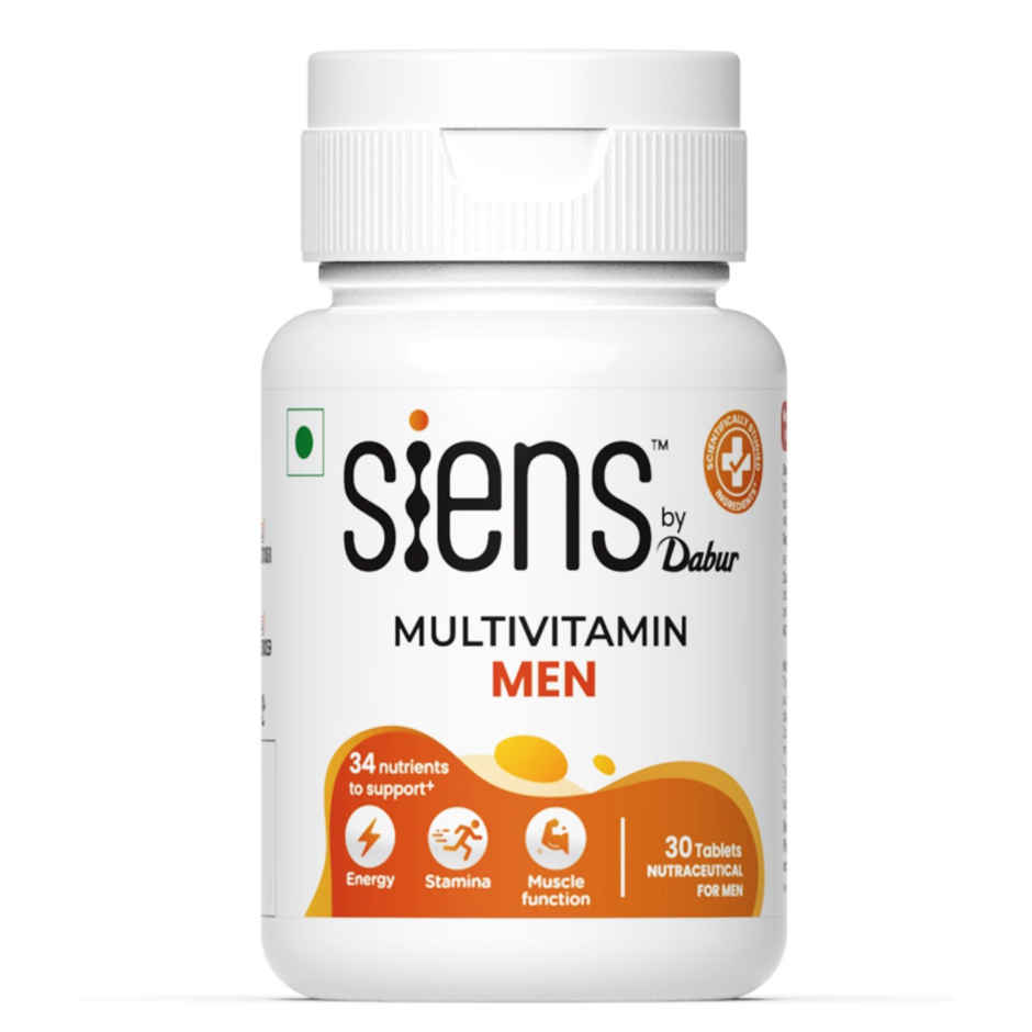Siens By Dabur Multivitamin For Men, 34 Nutrients To Support Overall Health 30 Tablets