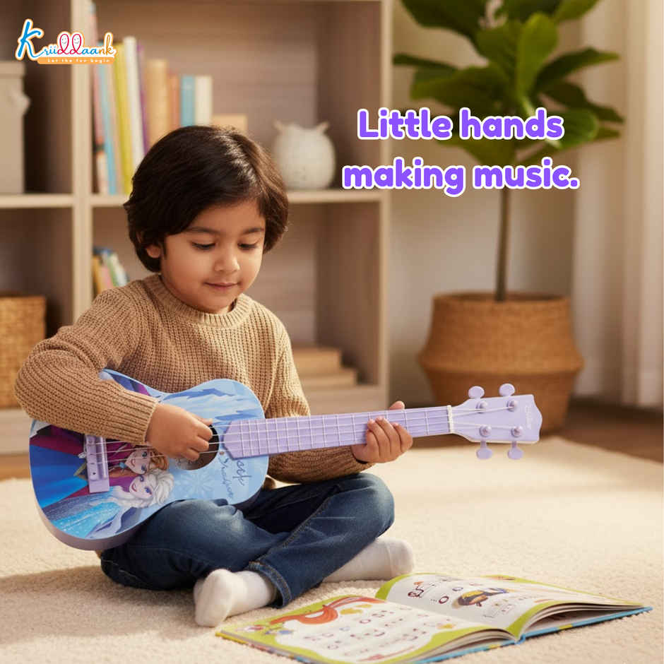 Kriiddaank Frozen Big Guitar, 4 Strings -  23 Inch; 58 cm, Early Music Learning and Development  Toy