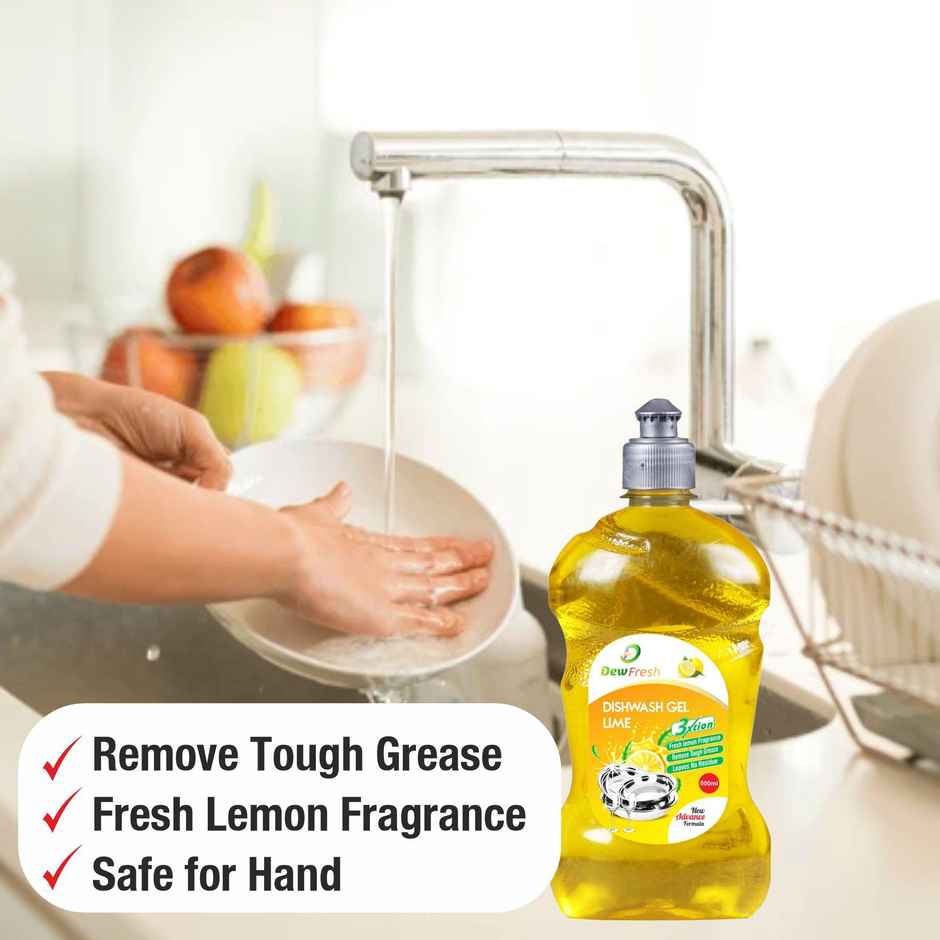 Dew Fresh Lime Dishwash Gel Liquid