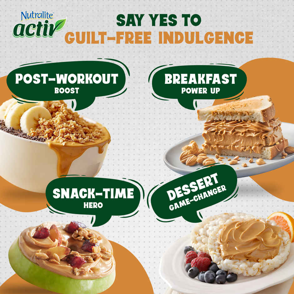 Nutralite Activ Peanut Butter Plant Based Protein Source Natural Crunchy