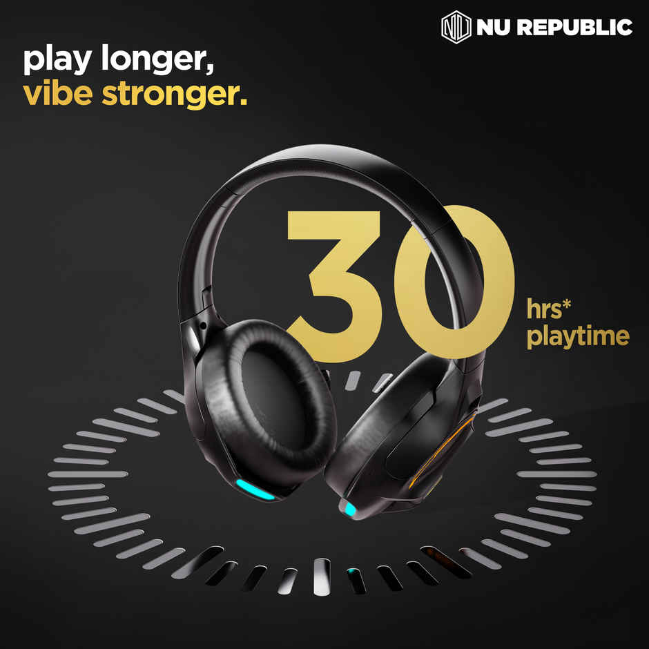 Nu Republic Starboy 6 With 30 Hrs Playtime Bluetooth Headphones | Black