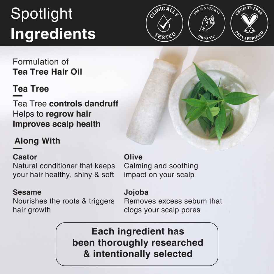 Soulflower Tea Tree Scalp and Anti Dandruff Hair Oil