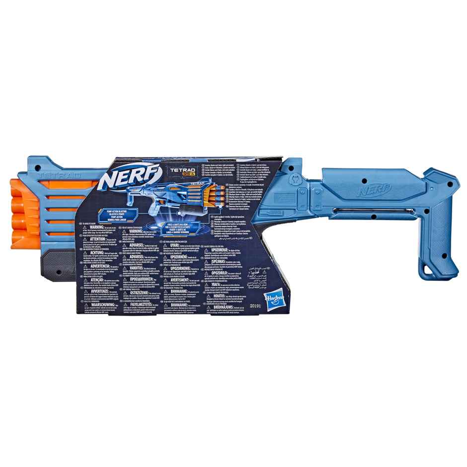 Nerf Elite 2.0 Tetrad QS-4 Blaster | 4 Nerf Elite Darts | Pump Action Blasting | Toy Gun
