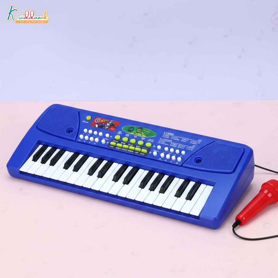 Kriiddaank Marvel Avengers Keyboard Piano 37 Keys Instrument Sounds, Microphone, Demo Light MusicToy