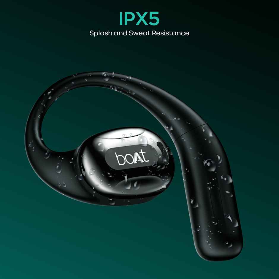 boAt Airdopes Progear Open-Ear TWS Earbuds for Outdoor Sports W/Air Conduction Tech,in Ear,4 Mics W/Ai-Enx, 100Hrs Playback,15Mm Drivers, Secure Fit,Beast Mode W/ 40Ms Latency, ASAP Charge - Active Black