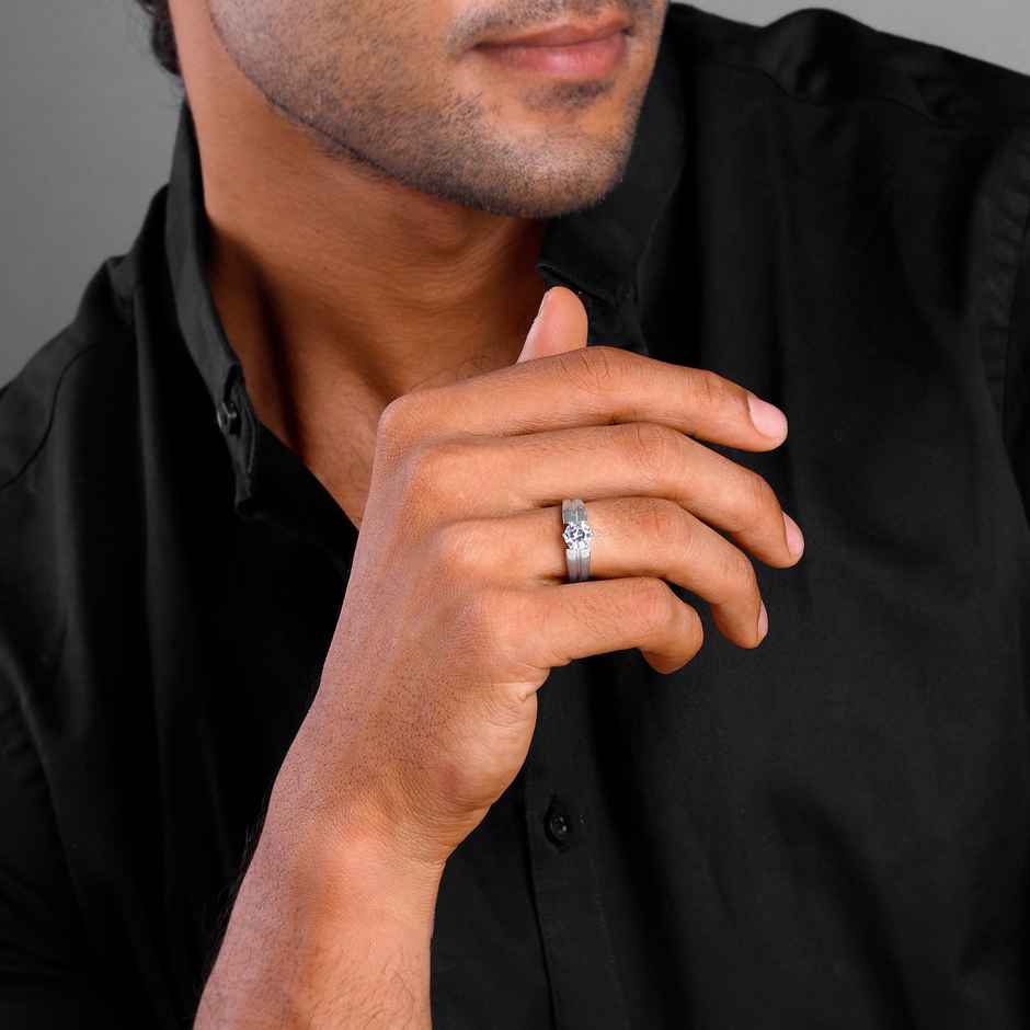 Giva Silver Gallant Band For Him