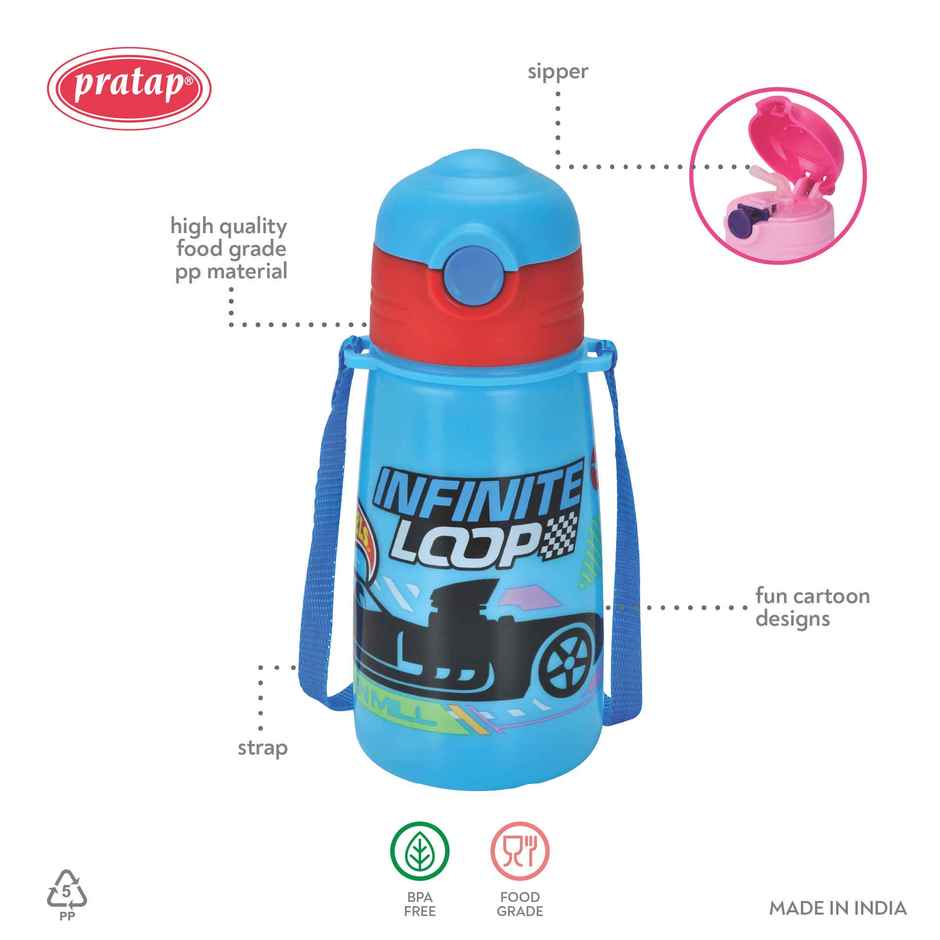 Hotwheels Bambi 550 ml Kids Water Bottle BPA Free with Sipper | PRATAP