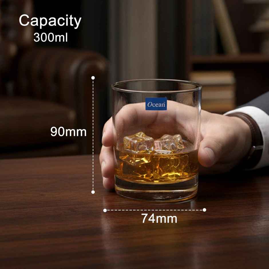 San Marino Whisky Glass Set | 300 ml | Premium & Durable | Ocean Glassware