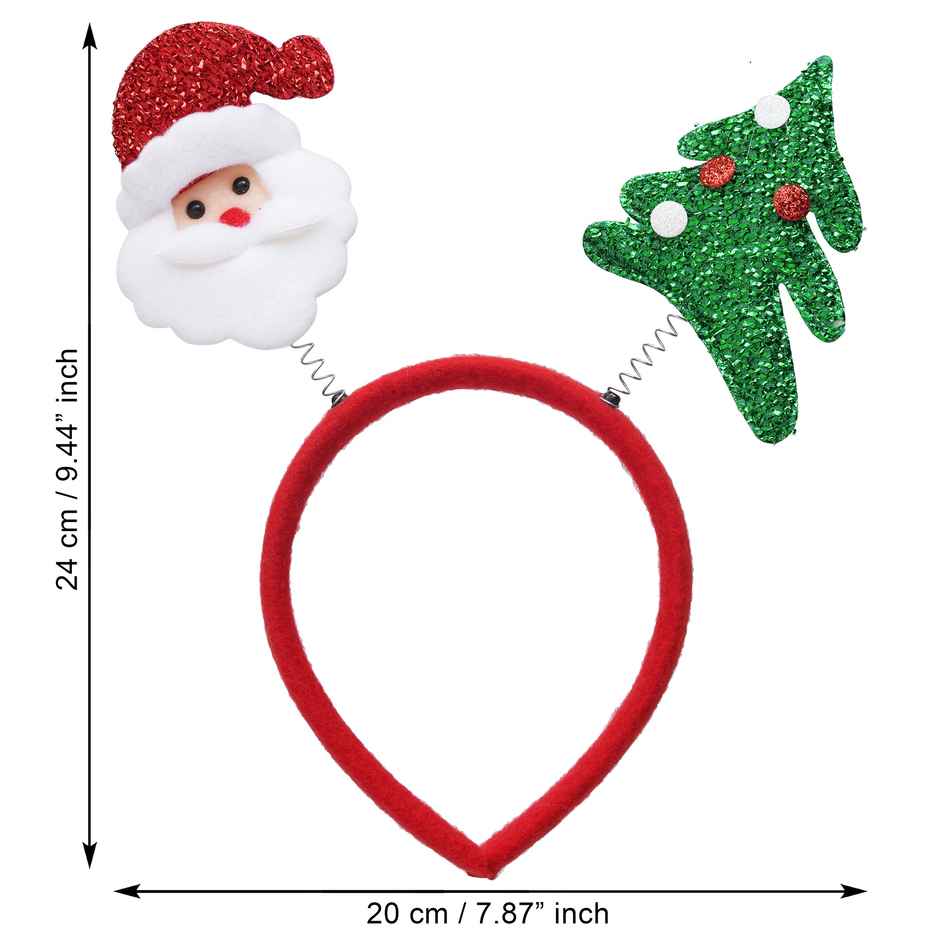 eCraftIndia Christmas Glitter Santa Claus, Christmas Tree Headband - Christmas Party