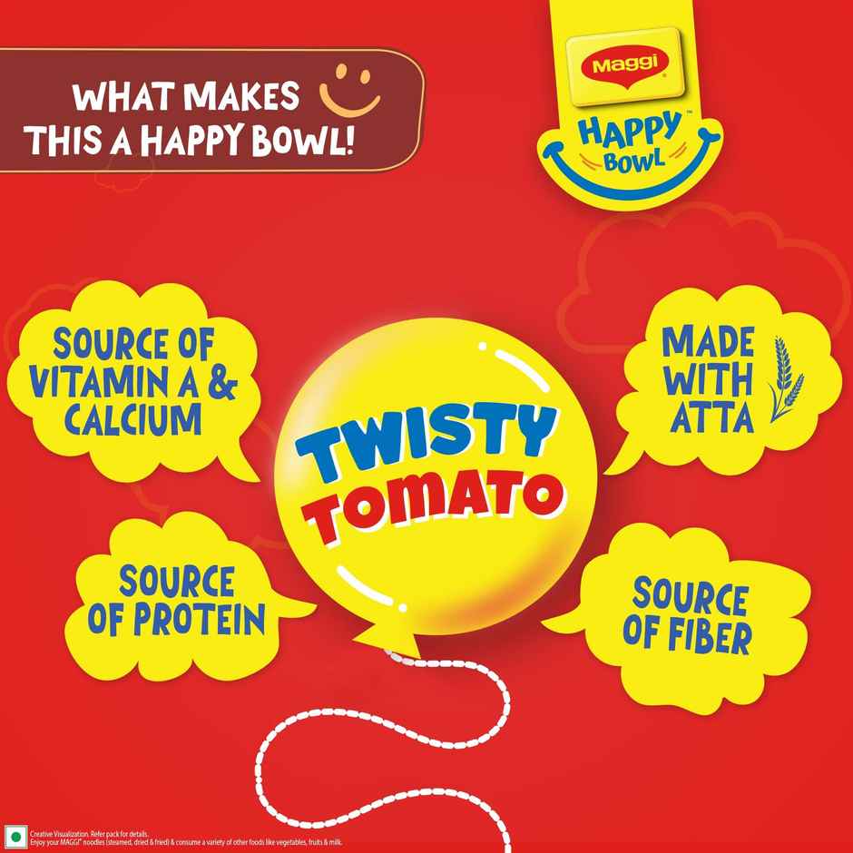 MAGGI Happy Bowl, Noodles for Kids, Twisty Tomato