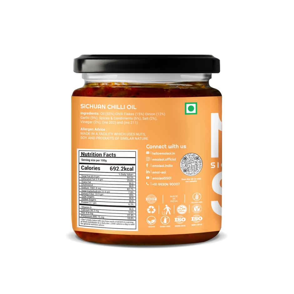 Moi Soi Sichuan Chilli Oil- For Stir Fry Marinade Spread & Dip