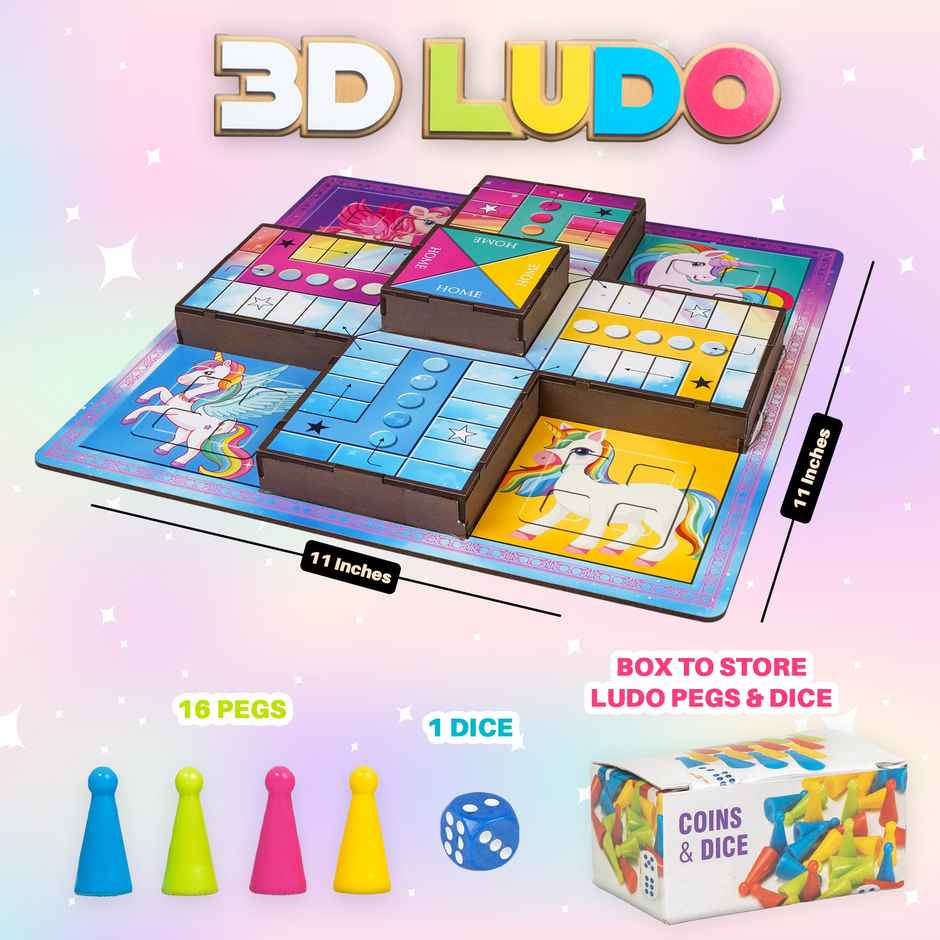 Ratna's 3D Ludo Tb | 1 Board, Dice, 16 Pawn | 3+ years