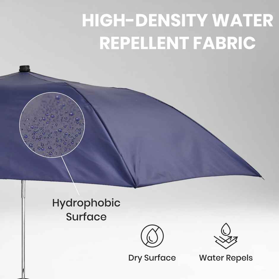 EUME Leatrix Lemon Umbrella 21 Inch 2-Fold Auto-Open | Canopy 42 Inch | Navy Blue