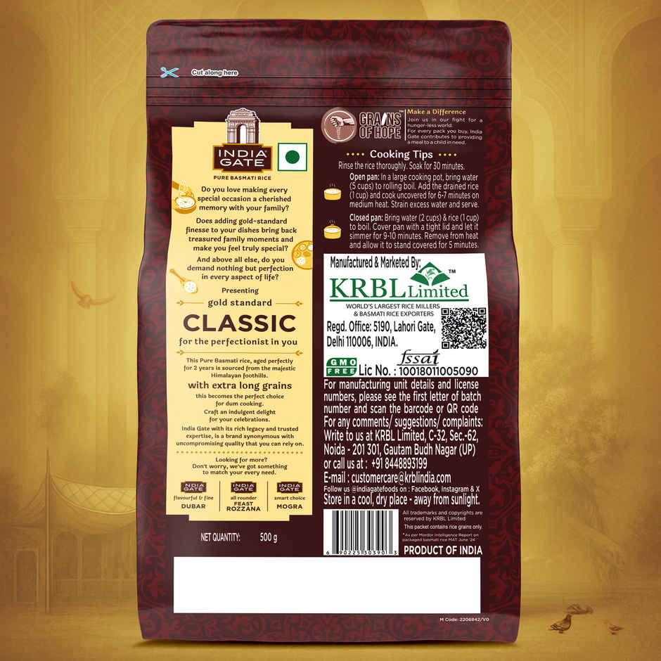 India Gate Classic Basmati Rice| Extra Long Grains