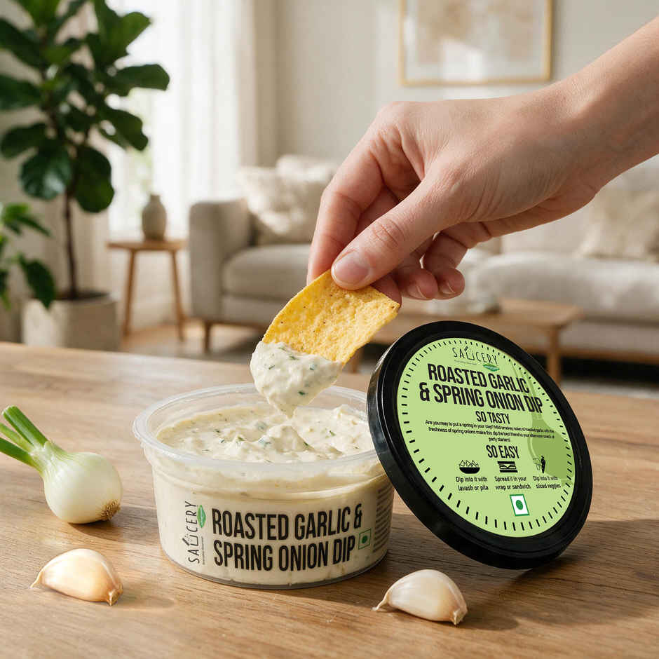 Saucery Roasted Garlic & Spring Onion Dip | Garlic Onion Dip