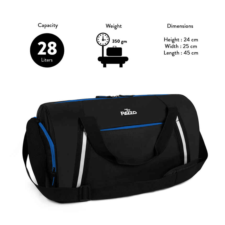 Pazzo Cross 28L Gym Duffel Bag | Travel | Sports | Unisex Bag with Shoe Compartment & Pockets