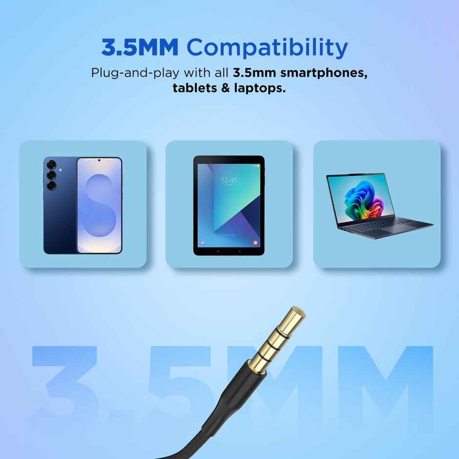 Aroma HF507 - 3.5mm Jack Clear Hi-Fi Sound With Volume Control Wired Earphone | Black