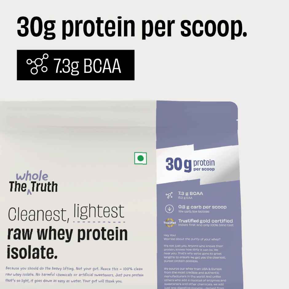 The Whole Truth Unflavoured Whey Protein Isolate (30g Protein Per Scoop) Combo