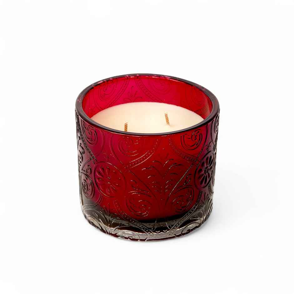 IRIS Apple Cinnamon Premium Glass Jar Candle | 30 Hours Burn Time | Home Decor