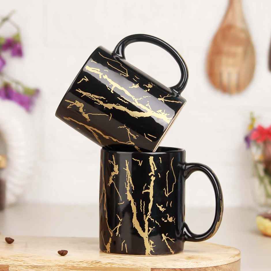 The Earth Store Black Copper Ceramic Coffee Mug | 370 ml | Tea/ Milk Mugs