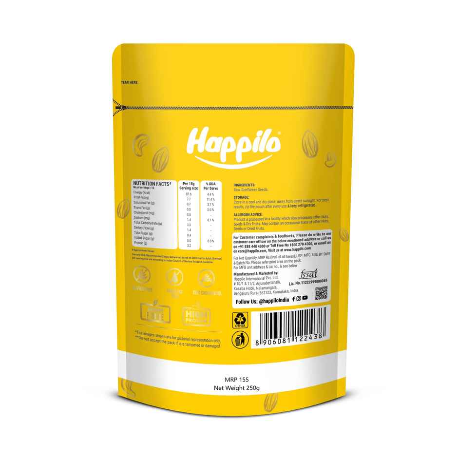 Happilo Premium Raw Sunflower Seed|No Shell|Dry Fruits