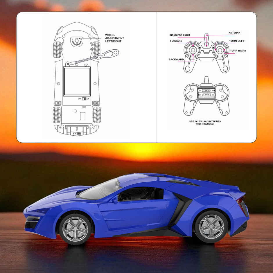 SEEDO Remote Control Car 1:16 , 2.4 GHz, USB Rechargeable, Fast Speed Hyper Beast Car | Blue