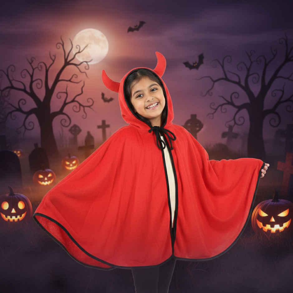 Red Horn Robe Halloween Costume | Age 9-10 Years | Sheen And Shine