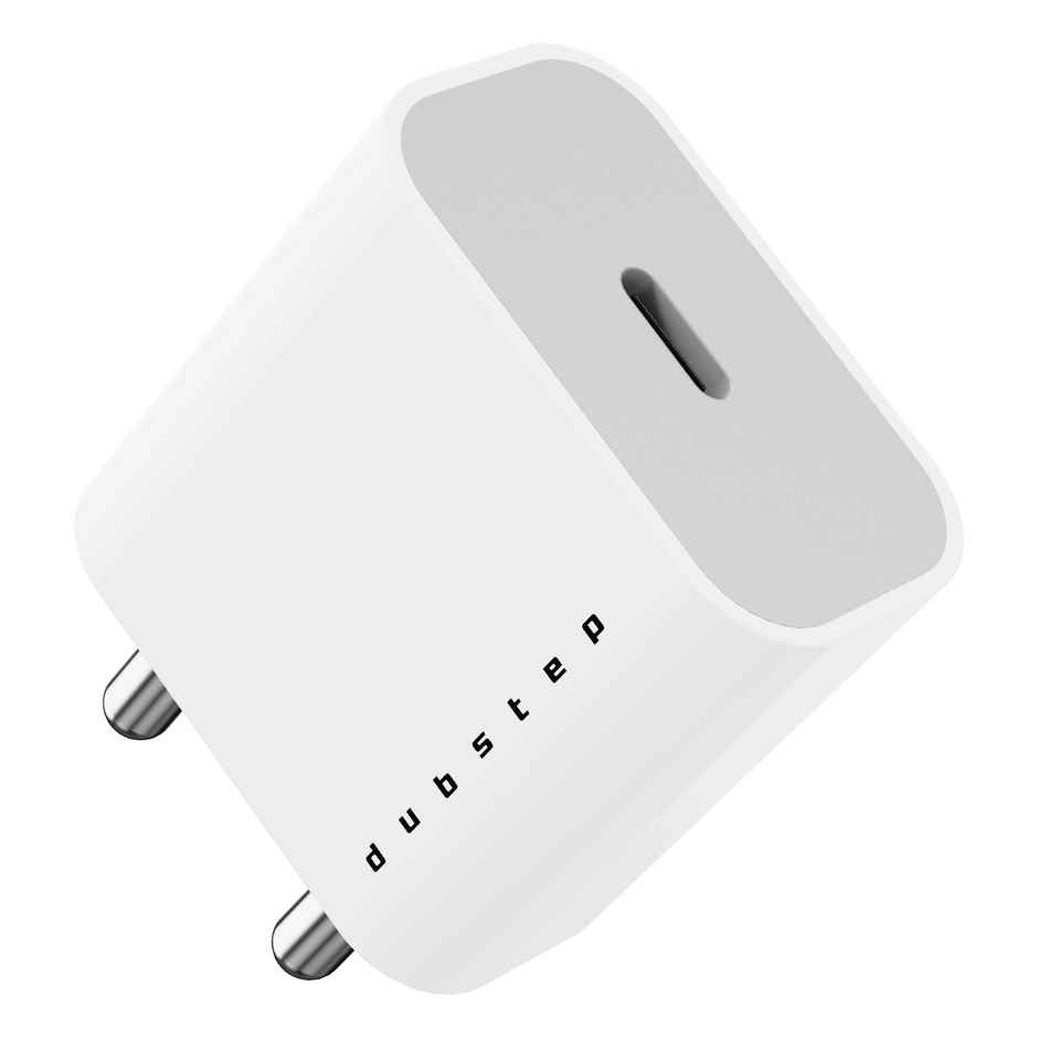 Dubstep Sprint 20W USB C Charger with PD PPS 3.0 Supports Fast Charging Adaptor Only | White