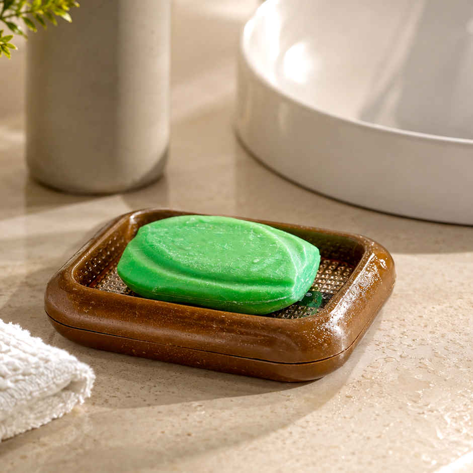 Nayasa Lumina Plastic Soap Case | Holder for Bathroom | Brown