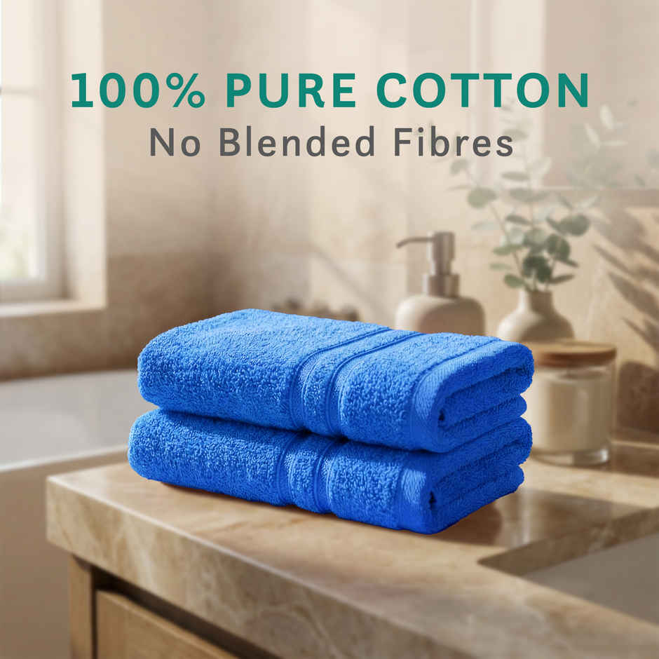Mytrident Comfort Living Cotton Hand Towel Set | Ocean Blue