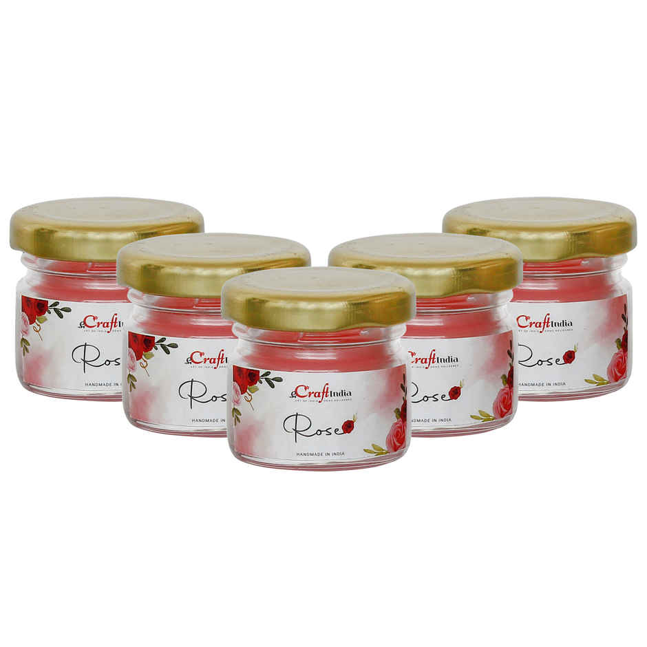 Mini Jar Scented Candles | Rose | eCraftIndia