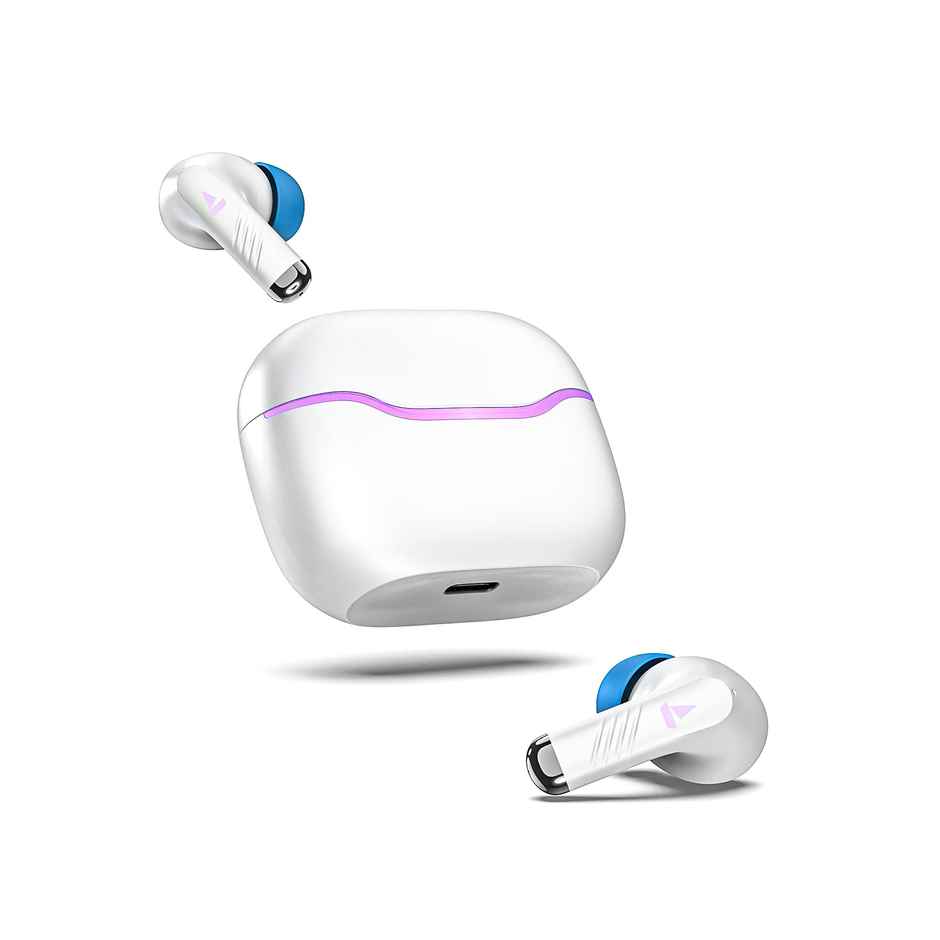 boAt Immortal 125 TWS Earbuds for Gaming w/ 40H Playtime, BEAST Mode & RGB LEDs | White Sabre