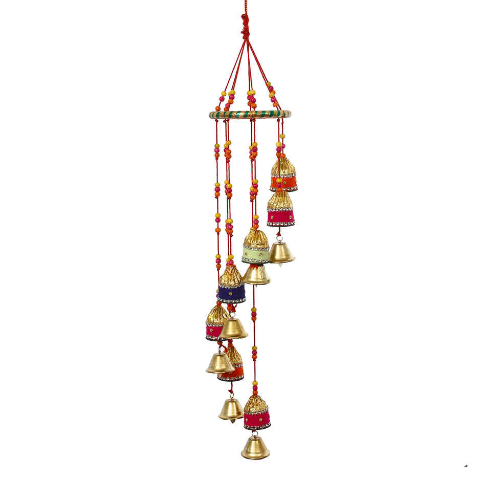 eCraftIndia Handcrafted Decorative Colorful Spiral Wall/Door/Window Hanging Bells