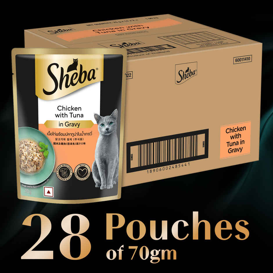 Sheba Fine Adult Chicken with Tuna in Gravy Wet Cat Food