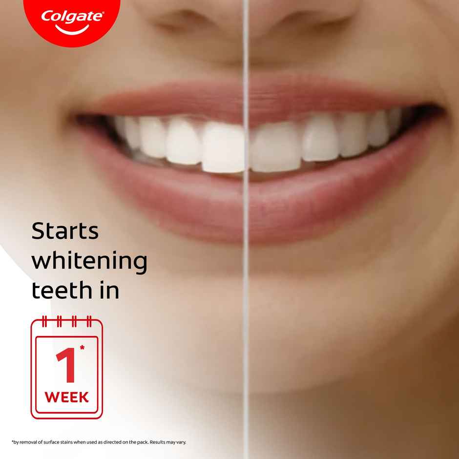Colgate Visible White Toothpaste Teeth Whitening Starts in 1 week, Safe on Enamel, Stain Removal Combo