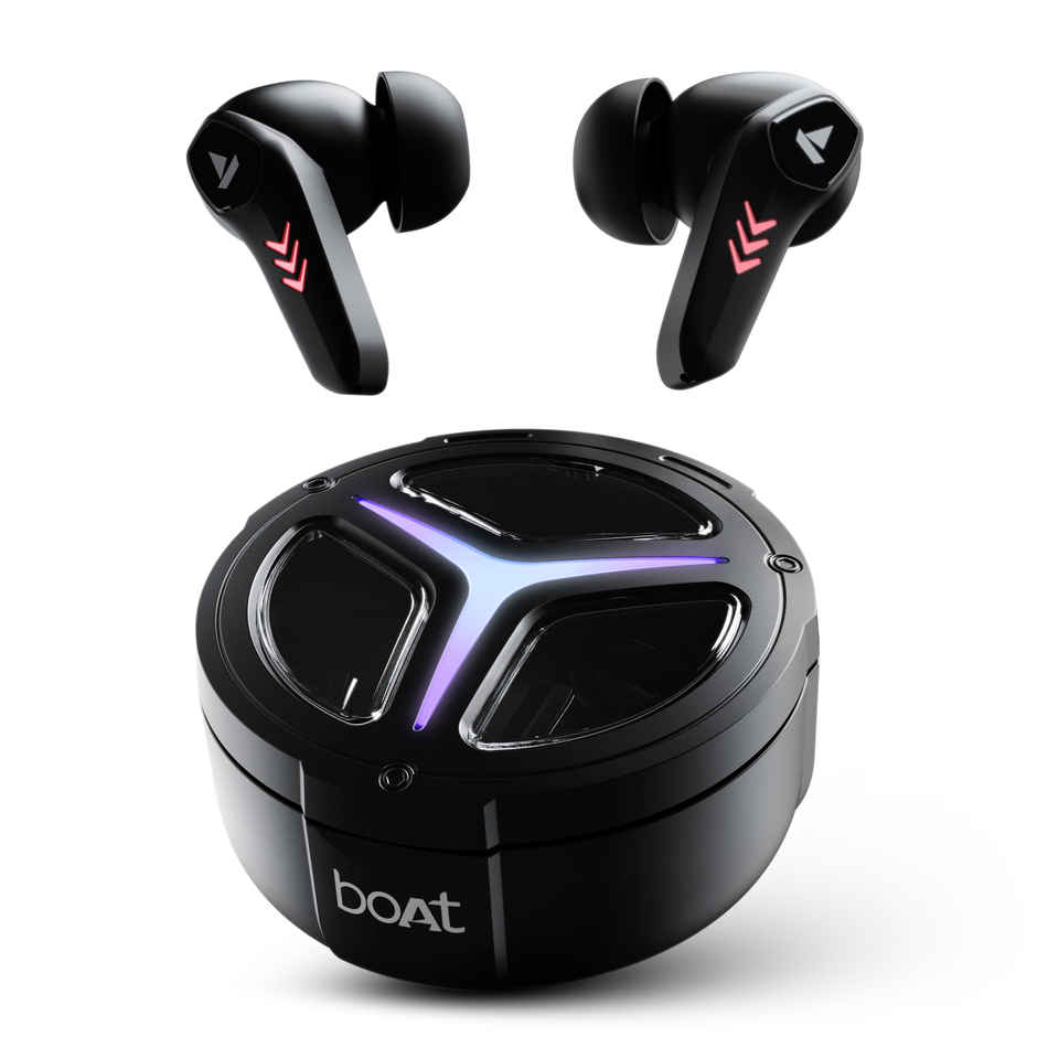 boAt Immortal 171 TWS Earbuds for Gaming w/ 40H Playtime, BEAST Mode & RGB LEDs (Black Sabre)