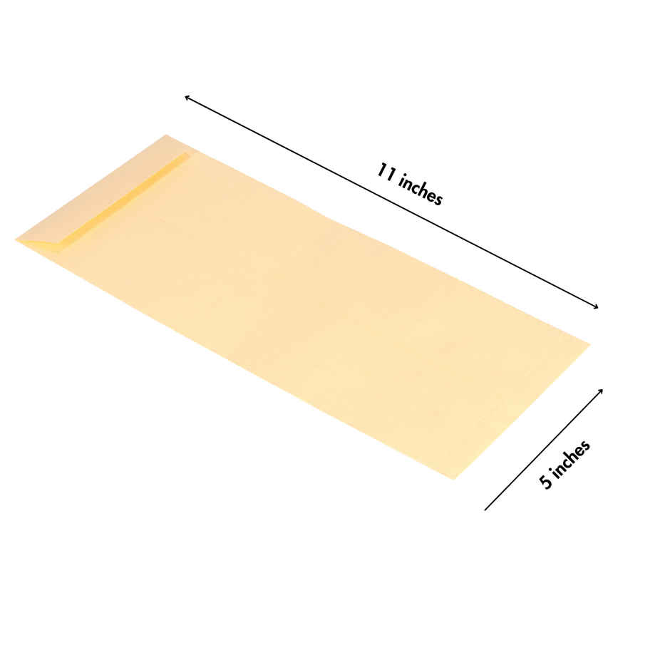 Saya Yellow Laminated Envelopes 11 x 5 inch | Secure Document Mailers | Pack of 50