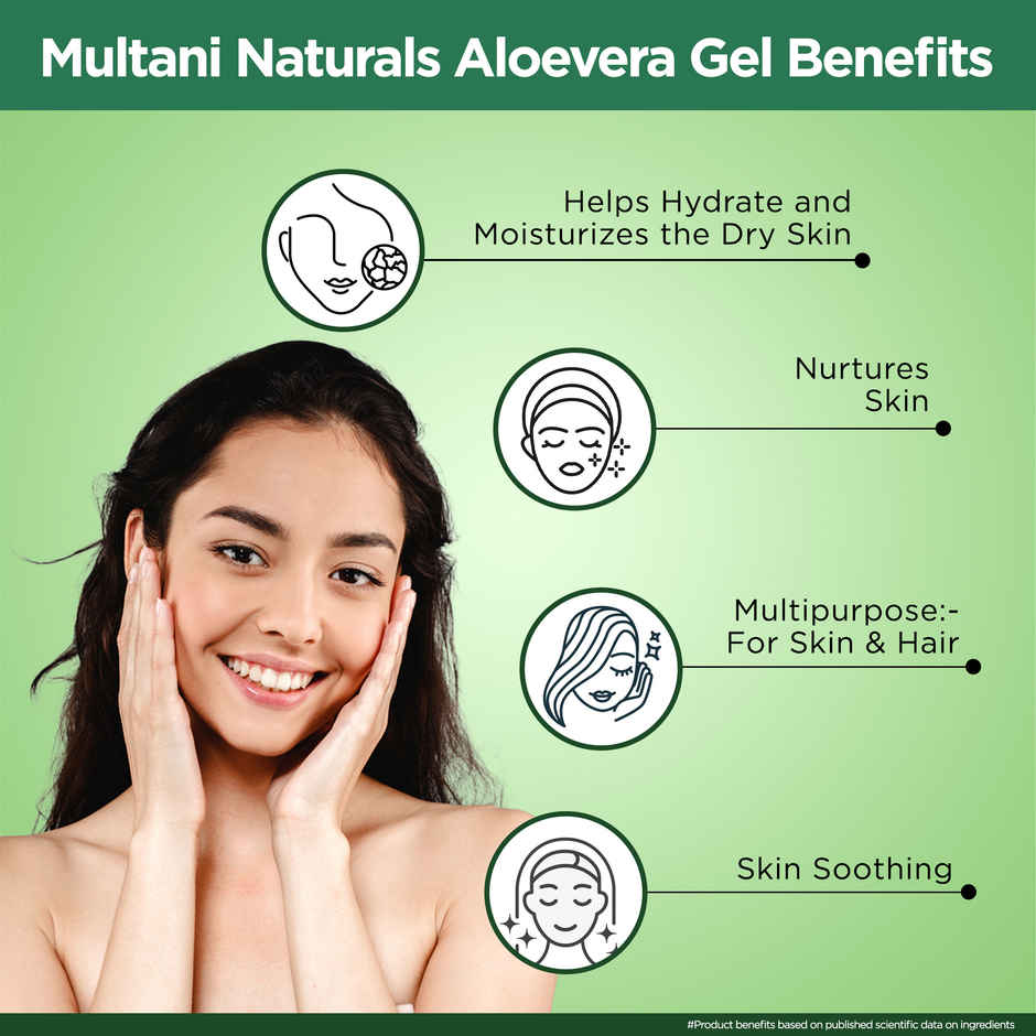 Multani Naturals Aloe Vera Face Gel Anti-Acne & Pimple Control Wrinkles