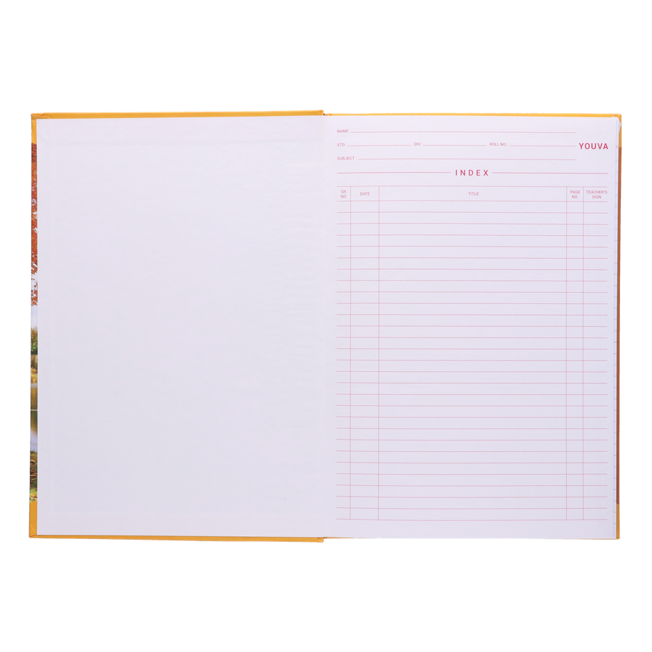 Navneet Youva Case Bound Single Line Long Book | 21x29.7 cm, 288 Pages, Assorted Designs