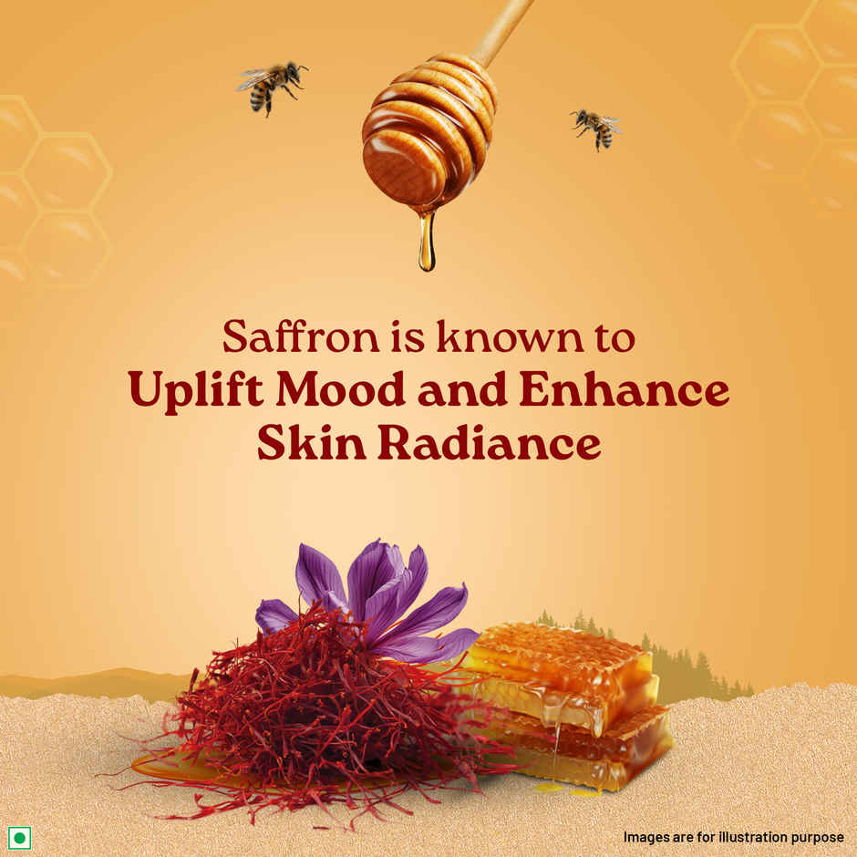 Organic India Saffron Honey, Multifloral Honey, Extracted From Natural Beehives