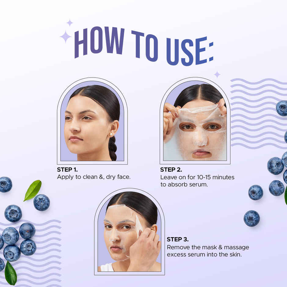 Hilary Rhoda Blueberry Hydrating Sheet Mask | Glowing & Hydrating Skin | For All Skin Types