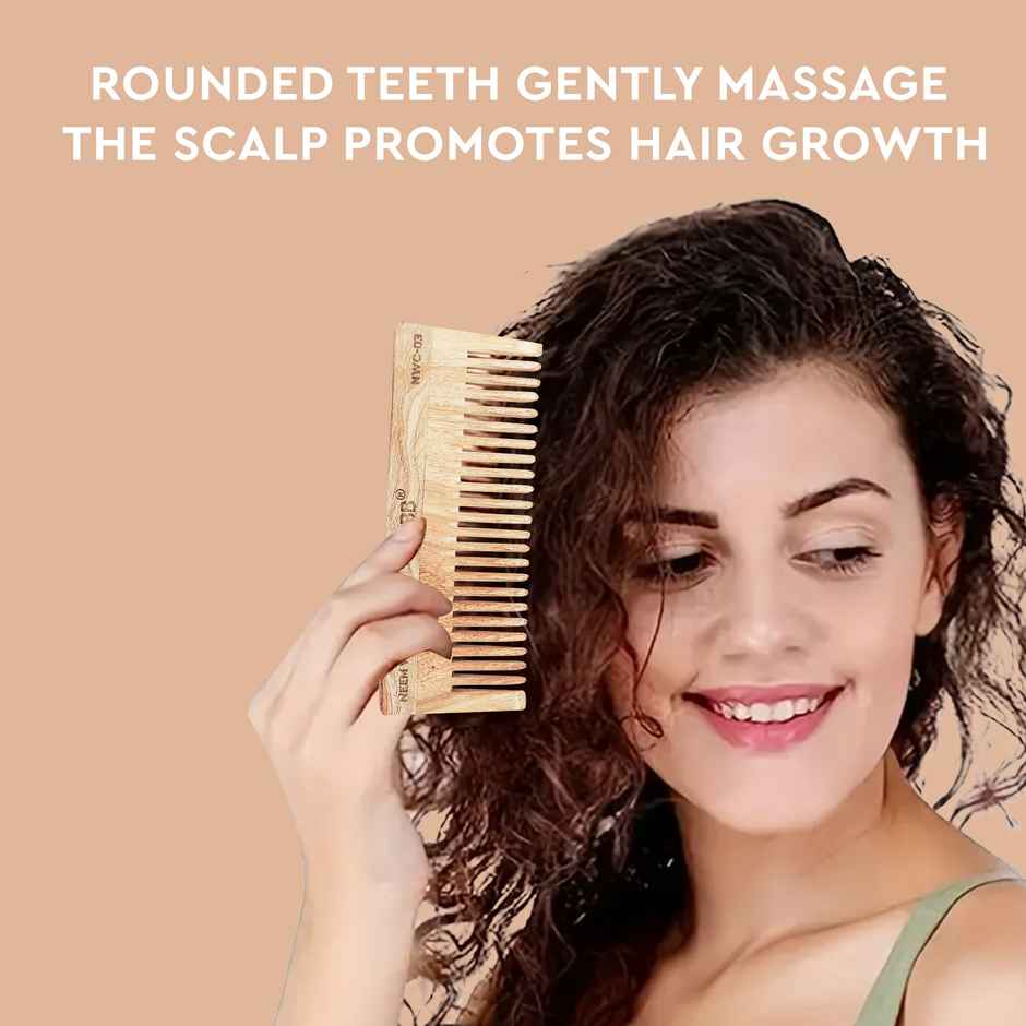 GUBB Wide Teeth Neem Wood Comb