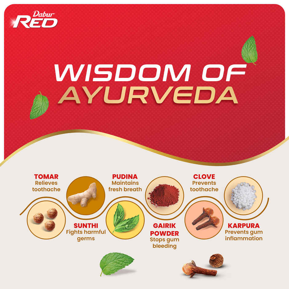 Dabur Red India's No.1 Ayurvedic Fluroide Toothpaste