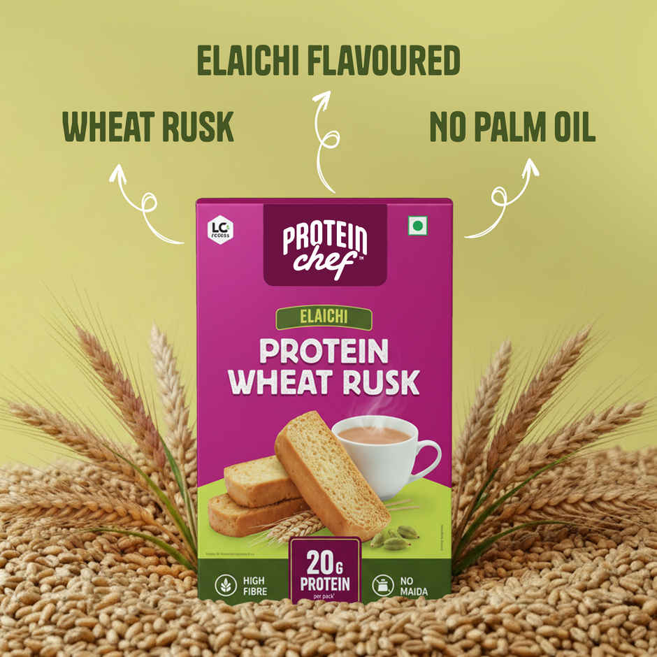 Protein Chef High Protein No Maida Premium Rusk (Elaichi Toast)