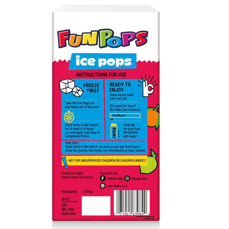 FunPops Ice Pops, Freeze at Home Fruit Flavoured Pops