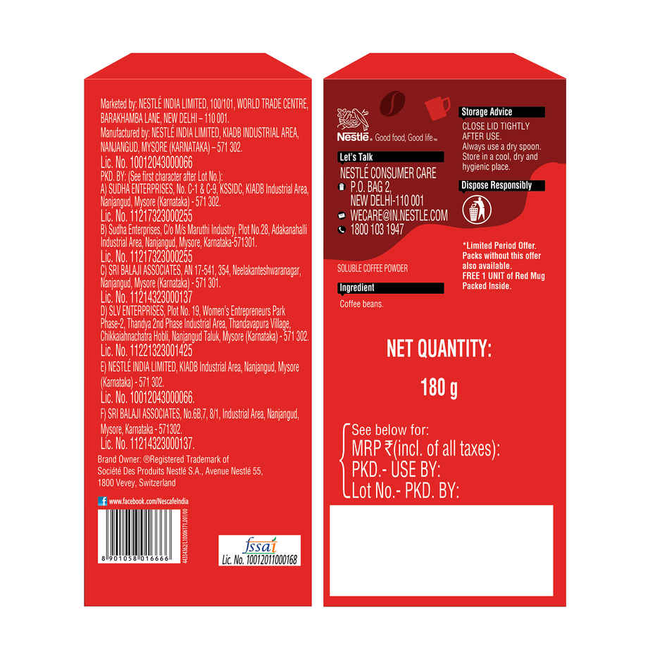 Nescafe Classic Instant Coffee With Free Red Mug