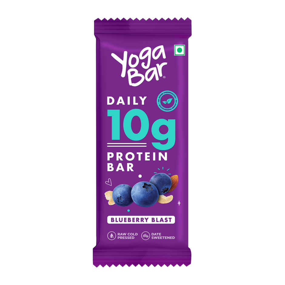 Yogabar 10 grams Protein Bars, Blueberry Blast, Protein Blend & Premium Whey Combo